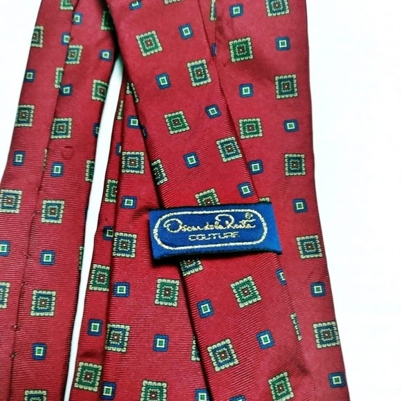Oscar de la Renta Couture Men's Print Tie - Picture 4 of 5